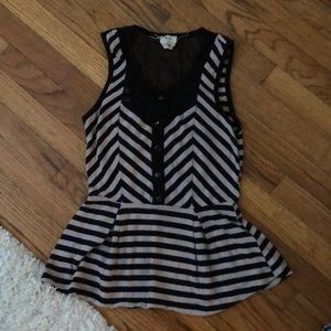 Striped Pleplum Top